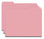 A Picture of product SMD-10263 Smead™ Interior File Folders 1/3-Cut Tabs: Assorted, Letter Size, 0.75" Expansion, Pink, 100/Box