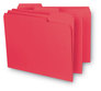 A Picture of product SMD-10267 Smead™ Interior File Folders 1/3-Cut Tabs: Assorted, Letter Size, 0.75" Expansion, Red, 100/Box