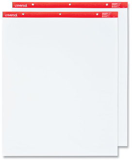 Universal™ Easel Pads/Flip Charts Unruled, 27 x 34, White, 50 Sheets, 2/Carton