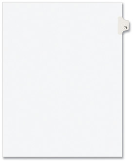 Avery® Preprinted Style Legal Dividers Exhibit Side Tab Index 10-Tab, 78, 11 x 8.5, White, 25/Pack, (1078)