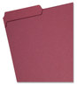 A Picture of product SMD-10275 Smead™ Interior File Folders 1/3-Cut Tabs: Assorted, Letter Size, 0.75" Expansion, Maroon, 100/Box