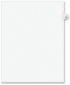 Avery® Preprinted Style Legal Dividers Exhibit Side Tab Index 10-Tab, 79, 11 x 8.5, White, 25/Pack, (1079)