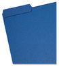 A Picture of product SMD-10279 Smead™ Interior File Folders 1/3-Cut Tabs: Assorted, Letter Size, 0.75" Expansion, Navy Blue, 100/Box