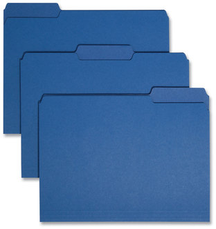 Smead™ Interior File Folders 1/3-Cut Tabs: Assorted, Letter Size, 0.75" Expansion, Navy Blue, 100/Box