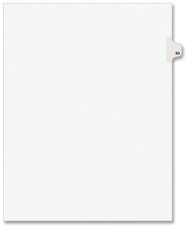 Avery® Preprinted Style Legal Dividers Exhibit Side Tab Index 10-Tab, 80, 11 x 8.5, White, 25/Pack, (1080)