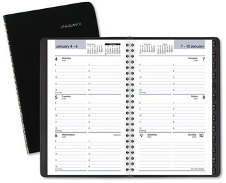 AT-A-GLANCE® DayMinder® Block Format Weekly Appointment Book Tabbed Telephone/Add Section, 8.5 x 5.5, Black, 12-Month (Jan to Dec): 2024