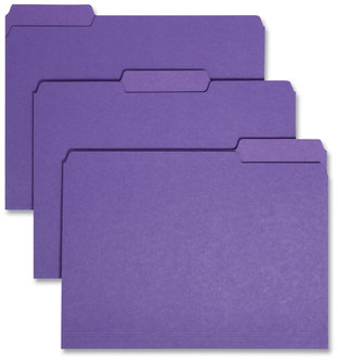 Smead™ Interior File Folders 1/3-Cut Tabs: Assorted, Letter Size, 0.75" Expansion, Purple, 100/Box