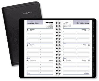 AT-A-GLANCE® DayMinder® Weekly Pocket Appointment Book with Telephone/Address Section 6 x 3.5, Black Cover, 12-Month (Jan to Dec): 2024