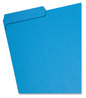 A Picture of product SMD-10287 Smead™ Interior File Folders 1/3-Cut Tabs: Assorted, Letter Size, 0.75" Expansion, Sky Blue, 100/Box