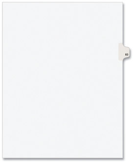 Avery® Preprinted Style Legal Dividers Exhibit Side Tab Index 10-Tab, 83, 11 x 8.5, White, 25/Pack, (1083)