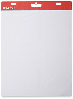 Universal™ Self-Stick Easel Pad Unruled, 25 x 30, White, Sheets, 2/Carton