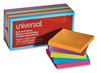 A Picture of product UNV-35610 Universal® Self-Stick Note Pads 3" x Assorted Bright Colors, 100 Sheets/Pad, 12 Pads/Pack