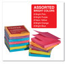 A Picture of product UNV-35611 Universal® Fan-Folded Self-Stick Pop-Up Note Pads 3" x Assorted Bright Colors, 100 Sheets/Pad, 12 Pads/Pack