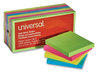 A Picture of product UNV-35612 Universal® Self-Stick Note Pads 3" x Assorted Neon Colors, 100 Sheets/Pad, 12 Pads/Pack