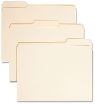 Smead™ Reinforced Tab Manila File Folder Folders, 1/3-Cut Tabs: Assorted, Letter Size, 0.75" Expansion, 11-pt 100/Box