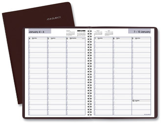 AT-A-GLANCE® DayMinder® Weekly Appointment Book Vertical-Column Format, 11 x 8, Burgundy Cover, 12-Month (Jan to Dec): 2024
