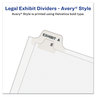 A Picture of product AVE-01330 Avery® Preprinted Legal Exhibit Index Tab Dividers with Black and White Tabs Side Style, 25-Tab, 1 to 25, 11 x 8.5, Set, (1330)