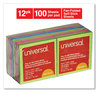 A Picture of product UNV-35617 Universal® Fan-Folded Self-Stick Pop-Up Note Pads 3" x Assorted Neon Colors, 100 Sheets/Pad, 12 Pads/Pack