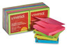 A Picture of product UNV-35617 Universal® Fan-Folded Self-Stick Pop-Up Note Pads 3" x Assorted Neon Colors, 100 Sheets/Pad, 12 Pads/Pack