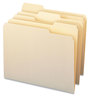 A Picture of product SMD-10341 Smead™ CutLess® File Folders 1/3-Cut Tabs: Assorted, Letter Size, 0.75" Expansion, Manila, 100/Box