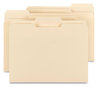 A Picture of product SMD-10341 Smead™ CutLess® File Folders 1/3-Cut Tabs: Assorted, Letter Size, 0.75" Expansion, Manila, 100/Box