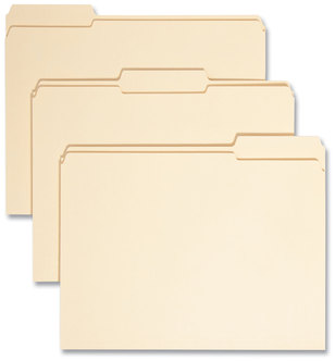 Smead™ 100% Recycled Reinforced Top Tab File Folders 1/3-Cut Tabs: Assorted, Letter Size, 0.75" Expansion, Manila, 100/Box