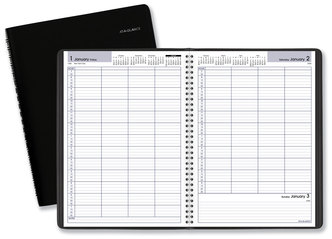 AT-A-GLANCE® DayMinder® Four-Person Group Daily Appointment Book 11 x 8, Black Cover, 12-Month (Jan to Dec): 2024