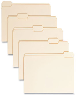 Smead™ Manila File Folders 1/5-Cut Tabs: Assorted, Letter Size, 0.75" Expansion, 100/Box