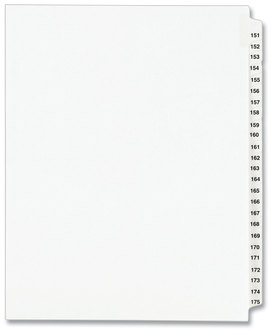 Avery® Preprinted Style Legal Dividers Exhibit Side Tab Index 25-Tab, 151 to 175, 11 x 8.5, White, 1 Set, (1336)
