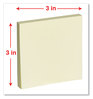 A Picture of product UNV-35668 Universal® Self-Stick Note Pads 3" x Yellow, 100 Sheets/Pad, 12 Pads/Pack