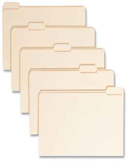 Smead™ Reinforced Tab Manila File Folder Folders, 1/5-Cut Tabs: Assorted, Letter Size, 0.75" Expansion, 11-pt 100/Box