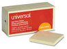 A Picture of product UNV-35668 Universal® Self-Stick Note Pads 3" x Yellow, 100 Sheets/Pad, 12 Pads/Pack