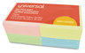 A Picture of product UNV-35669 Universal® Self-Stick Note Pads 3" x Assorted Pastel Colors, 100 Sheets/Pad, 12 Pads/Pack