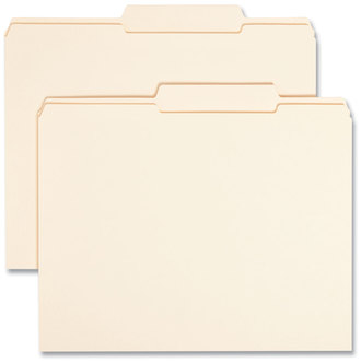 Smead™ Reinforced Guide Height File Folders 2/5-Cut Tabs: Right of Center Position, Letter Size, 0.75" Expansion, Manila, 100/Box