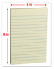A Picture of product UNV-35673 Universal® Self-Stick Note Pads Ruled, 4" x 6", Yellow, 100 Sheets/Pad, 12 Pads/Pack