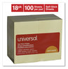 A Picture of product UNV-35692 Universal® Self-Stick Note Pads Pad Value Pack, 3" x 5", Yellow, 100 Sheets/Pad, 18 Pads/Pack