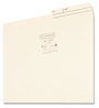 A Picture of product SMD-10388 Smead™ Reinforced Guide Height File Folders 2/5-Cut Printed Tabs: Right Position, Letter Size, 0.75" Expansion, Manila, 100/Box