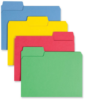 Smead™ SuperTab® Colored File Folders 1/3-Cut Tabs: Assorted, Letter Size, 0.75" Expansion, 14-pt Stock, Colors, 50/Box