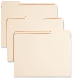 Smead™ Reinforced Tab Manila File Folders 1/3-Cut Tabs: Assorted, Letter Size, 0.75" Expansion, 14-pt 100/Box