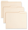 A Picture of product SMD-10434 Smead™ Reinforced Tab Manila File Folders 1/3-Cut Tabs: Assorted, Letter Size, 0.75" Expansion, 14-pt 100/Box