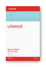 A Picture of product UNV-35850 Universal® Colored Perforated Ruled Writing Pads Narrow Rule, 50 Blue 5 x 8 Sheets, Dozen