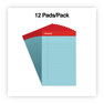 A Picture of product UNV-35850 Universal® Colored Perforated Ruled Writing Pads Narrow Rule, 50 Blue 5 x 8 Sheets, Dozen