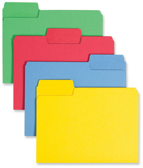 Smead™ Erasable SuperTab® File Folders 1/3-Cut Tabs: Assorted, Letter Size, 0.75" Expansion, Colors, 24/Pack