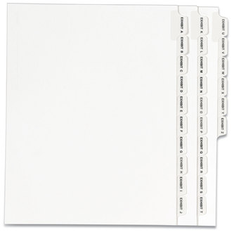 Avery® Preprinted Legal Exhibit Index Tab Dividers with Black and White Tabs Side Style, 26-Tab, A to Z, 11 x 8.5, 1 Set, (1370)