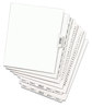 A Picture of product AVE-01371 Avery® Legal Index Divider, Exhibit Alpha Letter, Style Avery-Style Preprinted Side Tab 26-Tab, A, 11 x 8.5, White, 25/Pack, (1371)