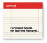 A Picture of product UNV-35852 Universal® Colored Perforated Ruled Writing Pads Narrow Rule, 50 Ivory 5 x 8 Sheets, Dozen