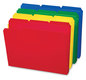 A Picture of product SMD-10500 Smead™ Top Tab Poly Colored File Folders 1/3-Cut Tabs: Assorted, Letter Size, 0.75" Expansion, Colors, 24/Box