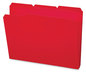 A Picture of product SMD-10501 Smead™ Top Tab Poly Colored File Folders 1/3-Cut Tabs: Assorted, Letter Size, 0.75" Expansion, Red, 24/Box