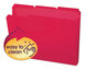 A Picture of product SMD-10501 Smead™ Top Tab Poly Colored File Folders 1/3-Cut Tabs: Assorted, Letter Size, 0.75" Expansion, Red, 24/Box