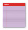 A Picture of product UNV-35854 Universal® Colored Perforated Ruled Writing Pads Narrow Rule, 50 Orchid 5 x 8 Sheets, Dozen